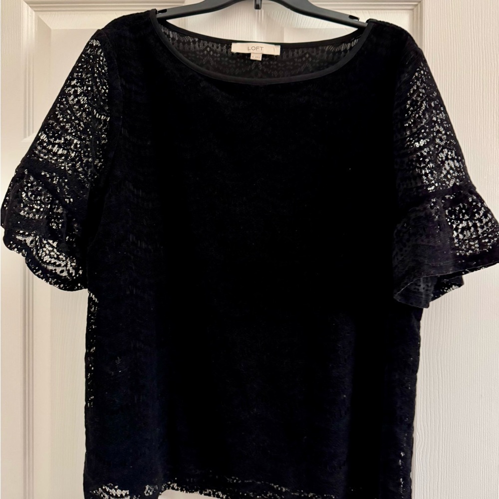 LOFT Black Lace Blouse